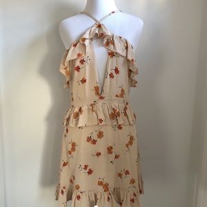 Majorelle floral ruffle dress